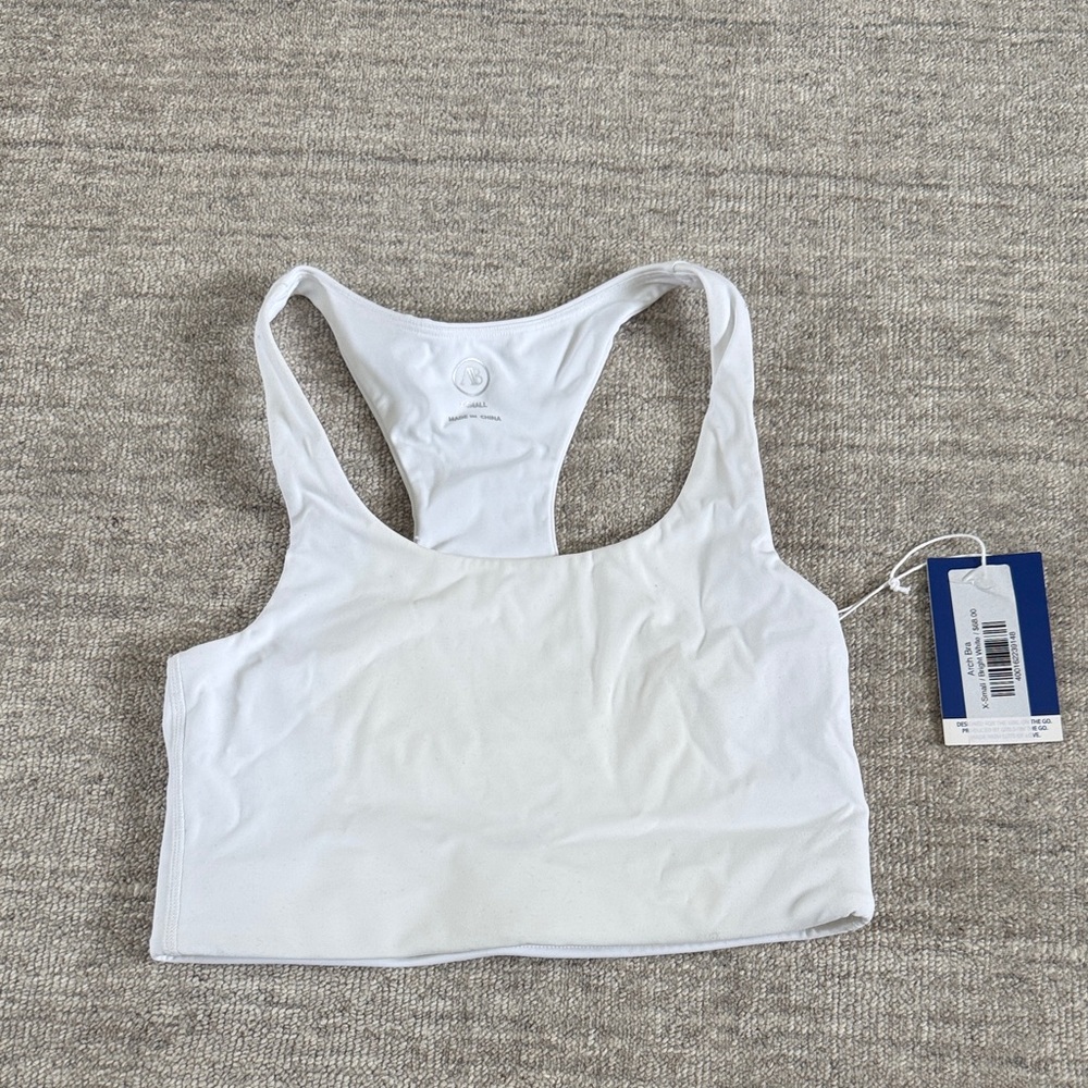 Addison Bay Arch White Racerback Sports Bra XS